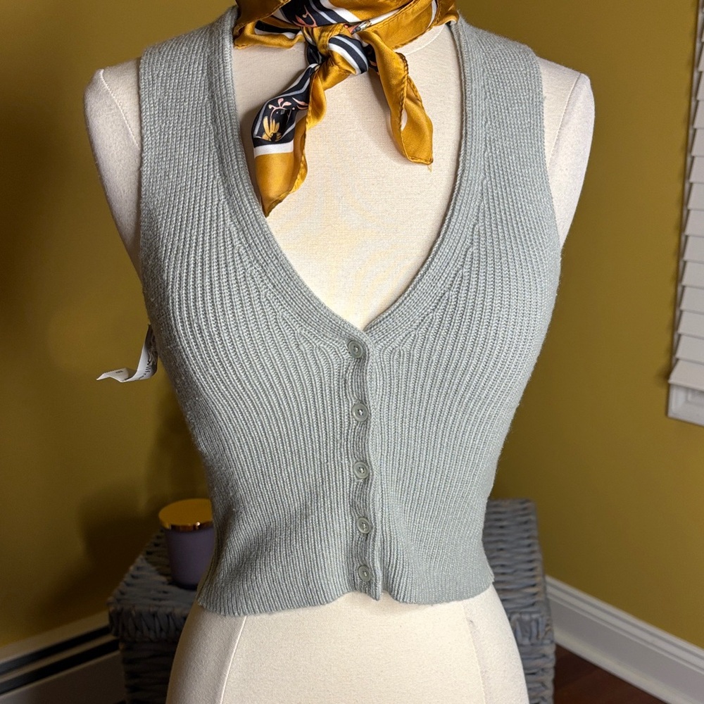 Aritzia Wilfred Dusky green Knit Vest